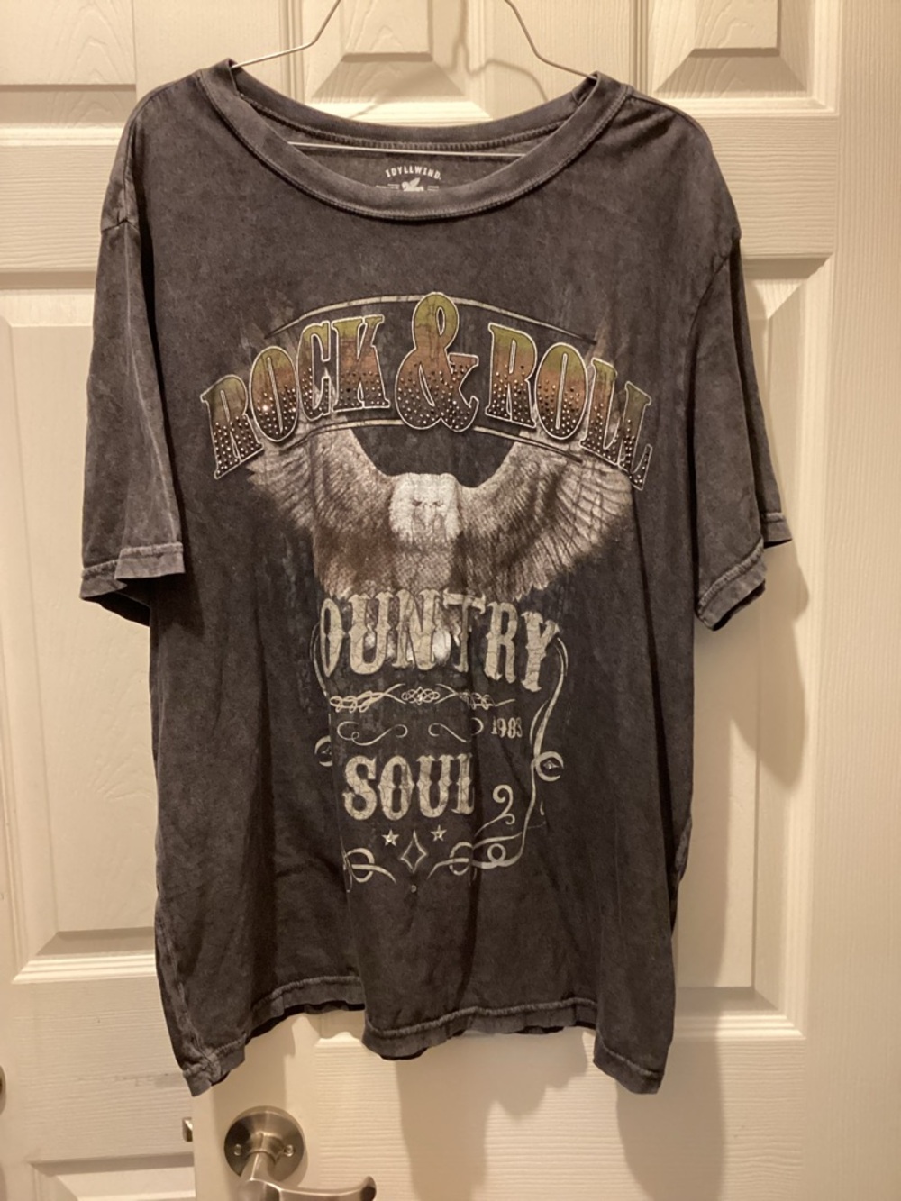 Idyllwind Black Logo Tee - White Print